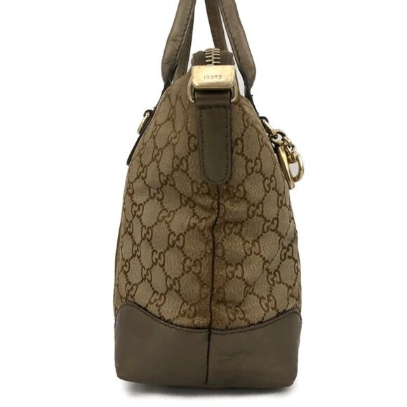 GUCCI GG Logo Canvas Leather Shoulder Tote Bag Brown/2BH2464 - Picture 4 of 12